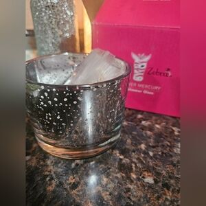 Pink Zebra Silver Glimmer Candle NIB